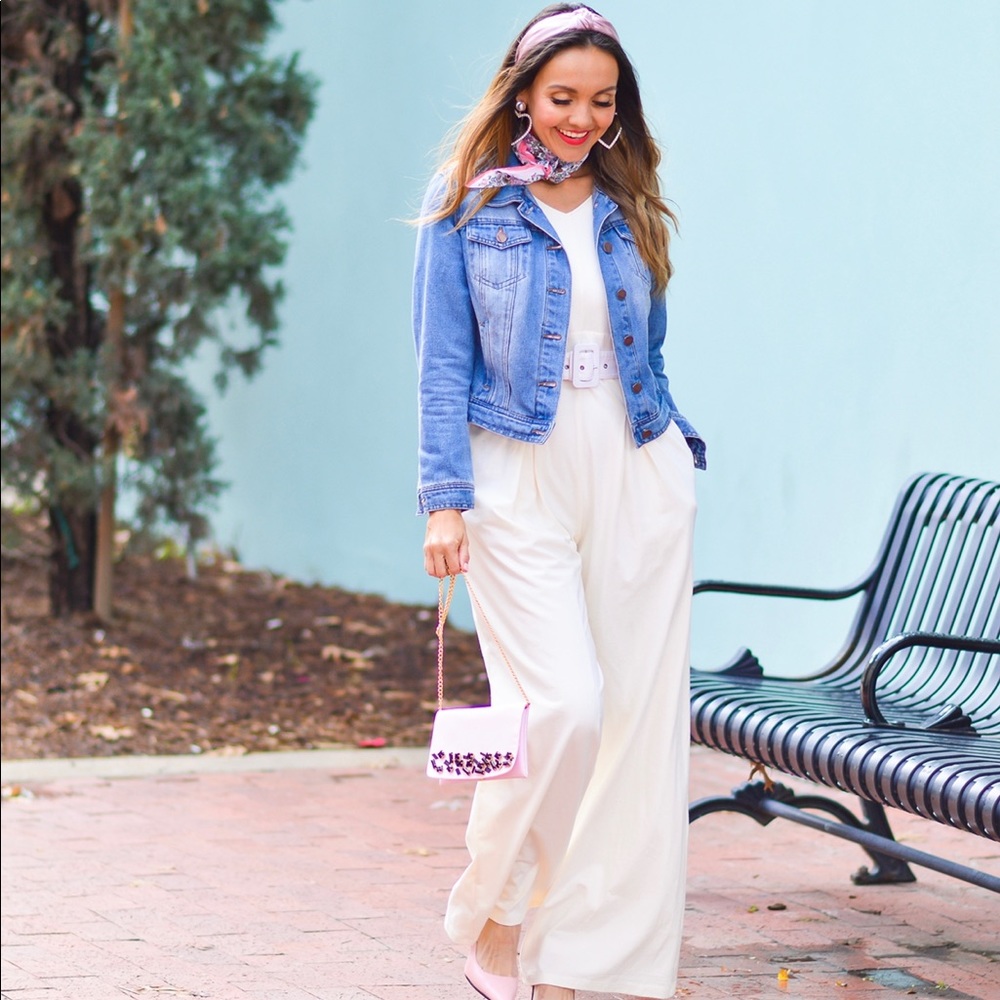 Belted Jumpsuit in Cream